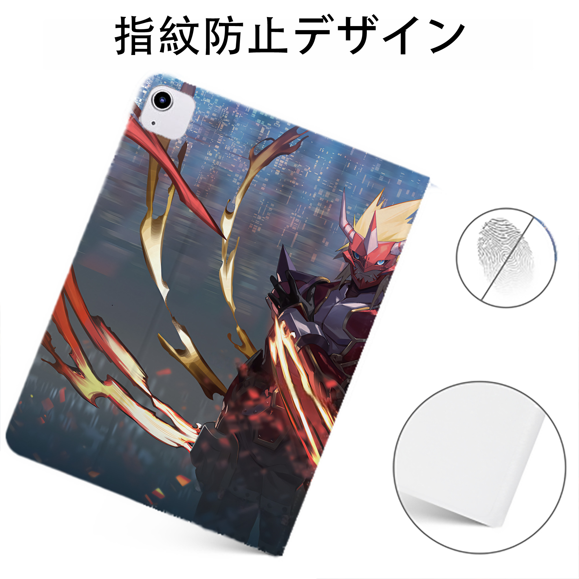 （画像用） Digimon デジタルモンスター/デジモン IPadケース ペンホルダー付き ブックスタイルデザイン
